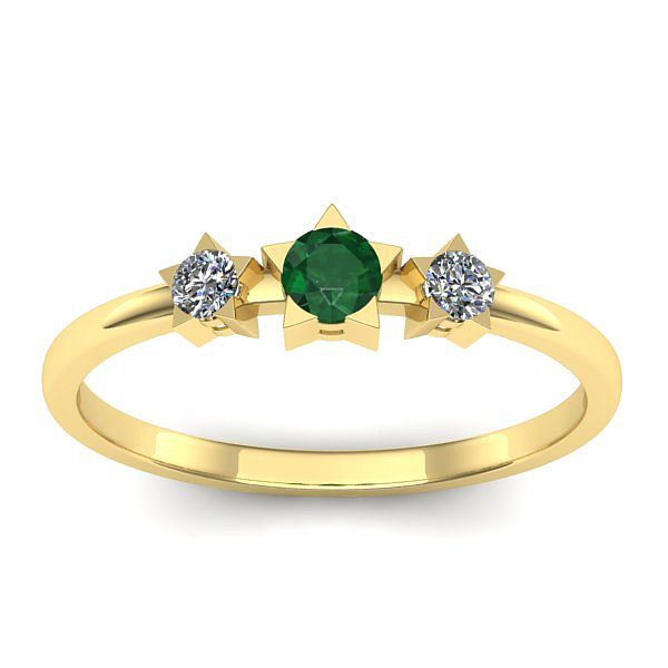 Inel de logodna cu smarald rotund