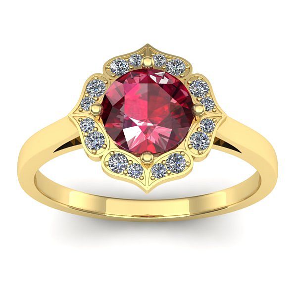 Inel cu rubin rotund