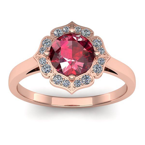 Inel de logodna cu rubin rotund