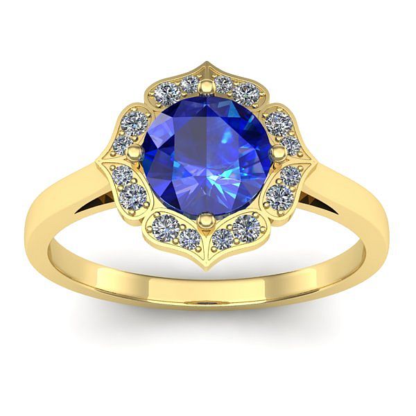 Inel cu safir rotund