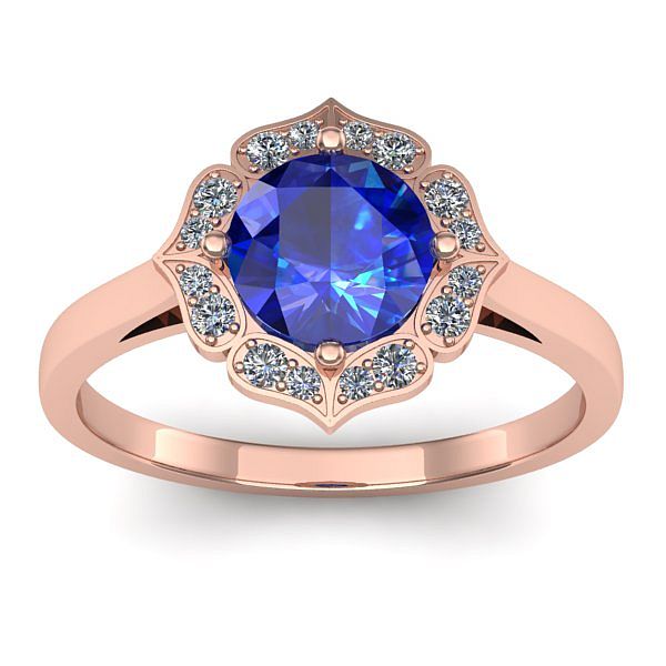 Inel cu safir rotund