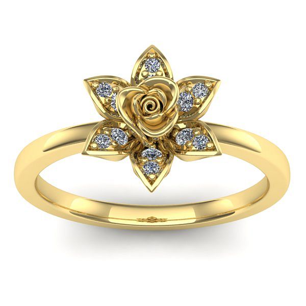 Inel logodna cu diamant rotund