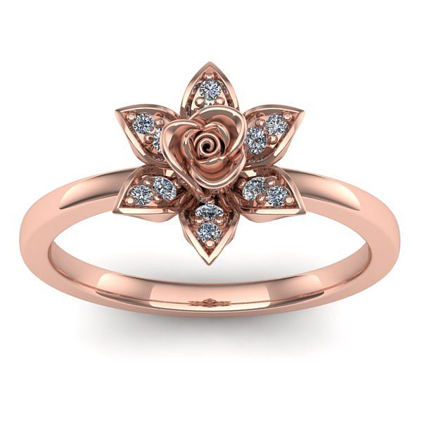 Inel cu diamant rotund