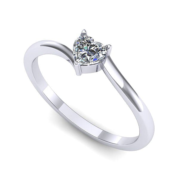 Inel de logodna din aur alb cu diamant