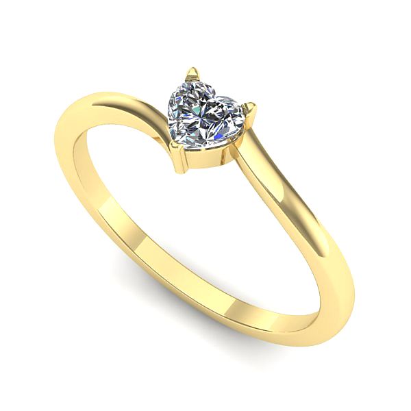 Inel de logodna din aur galben cu diamant