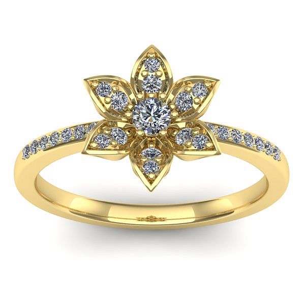 Inel cu diamant rotund