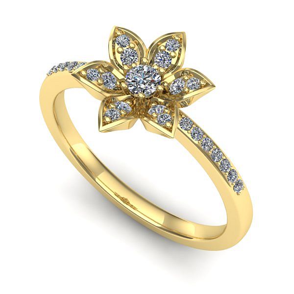 Inel de logodna din aur galben cu diamant