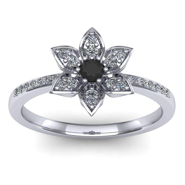 Inel logodna cu diamant negru rotund