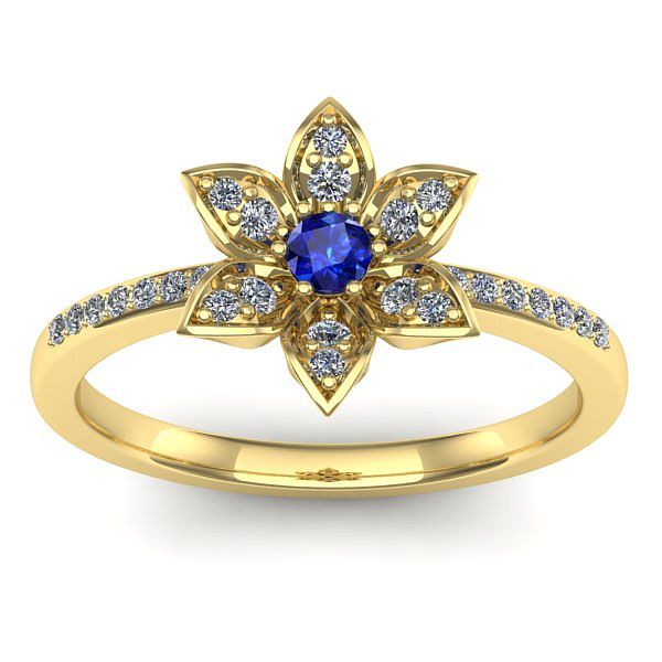 Inel cu safir rotund