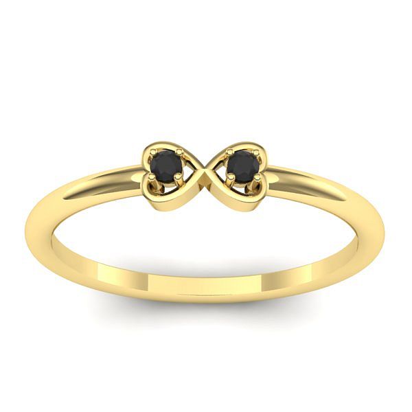 Inel de logodna cu diamant negru rotund