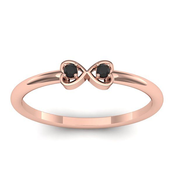 Inel cu diamant negru rotund
