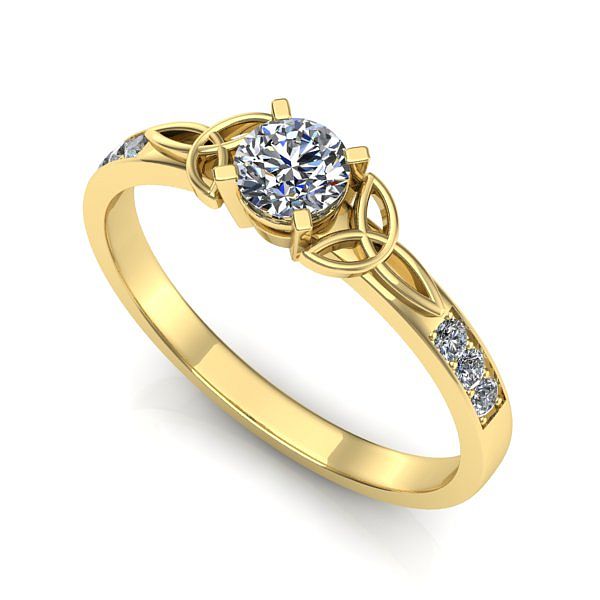 Inel logodna din aur galben cu diamant