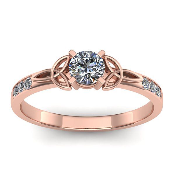 Inel cu diamant rotund