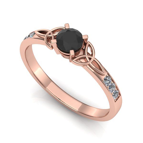 Inel logodna din aur roz cu diamant negru