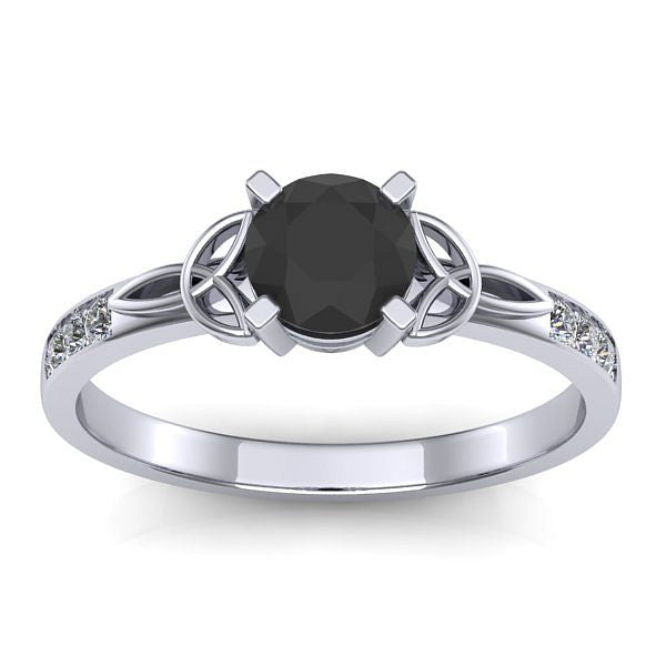 Inel de logodna cu diamant negru rotund
