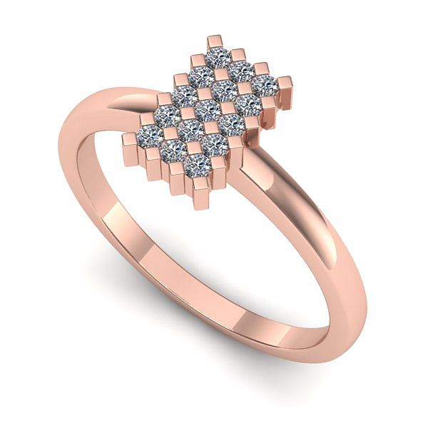 Inel logodna din aur roz cu diamant