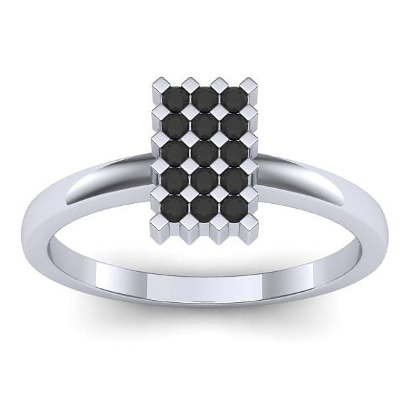 Inel cu diamant negru rotund