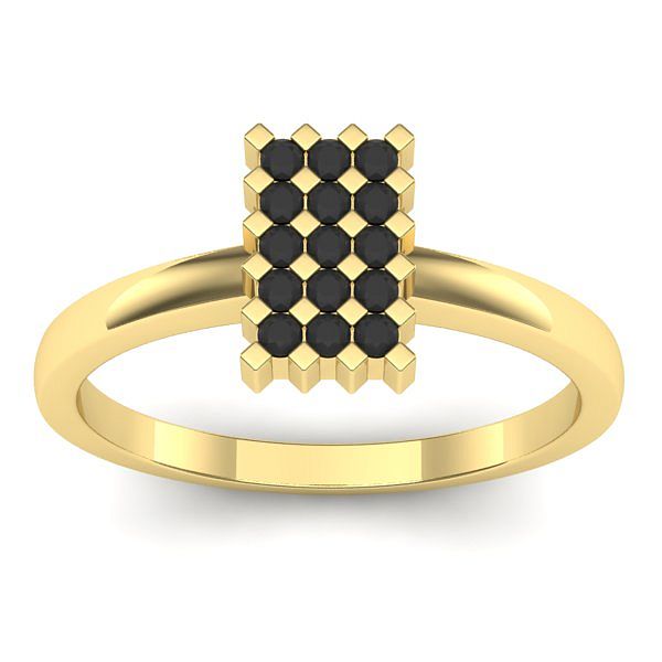 Inel de logodna cu diamant negru rotund