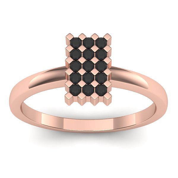 Inel logodna cu diamant negru rotund