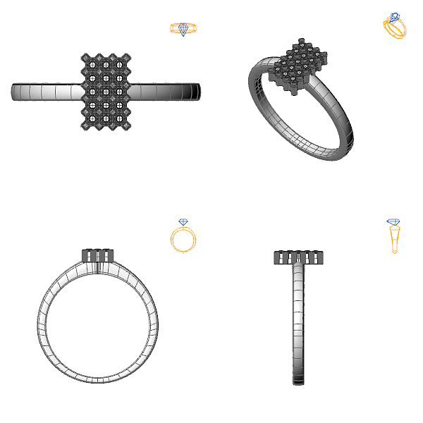 Inel logodna halo cu diamant negru