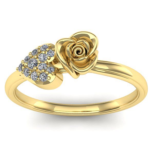 Inel cu diamant rotund