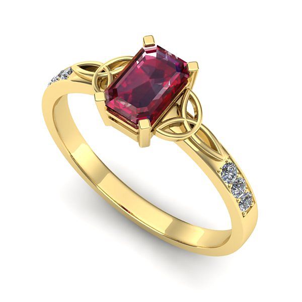 Inel de logodna din aur galben cu rubin