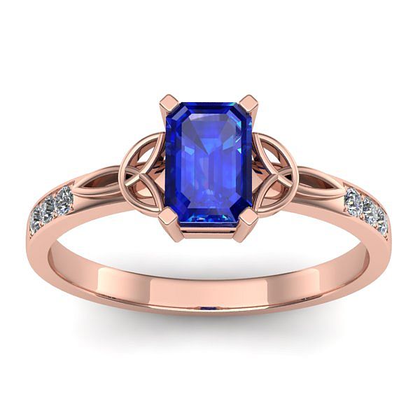 Inel de logodna cu safir dreptunghiular