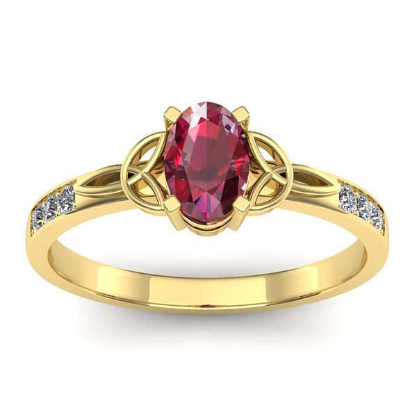 Inel cu rubin oval