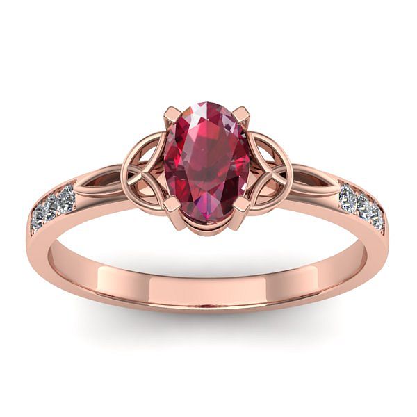 Inel cu rubin oval