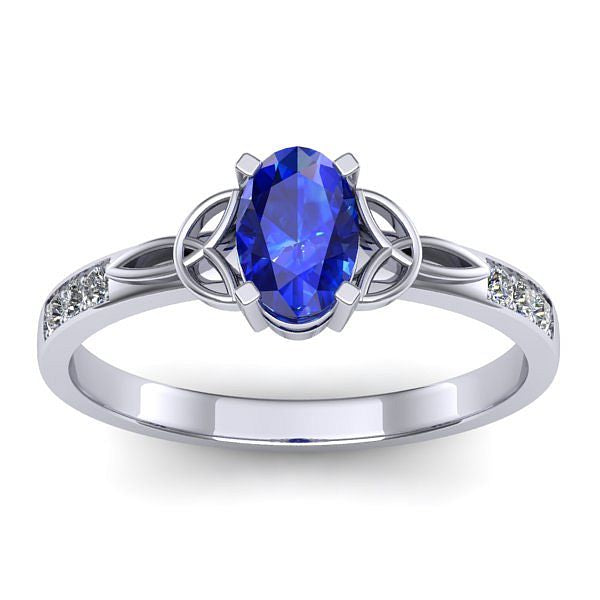 Inel logodna cu safir oval