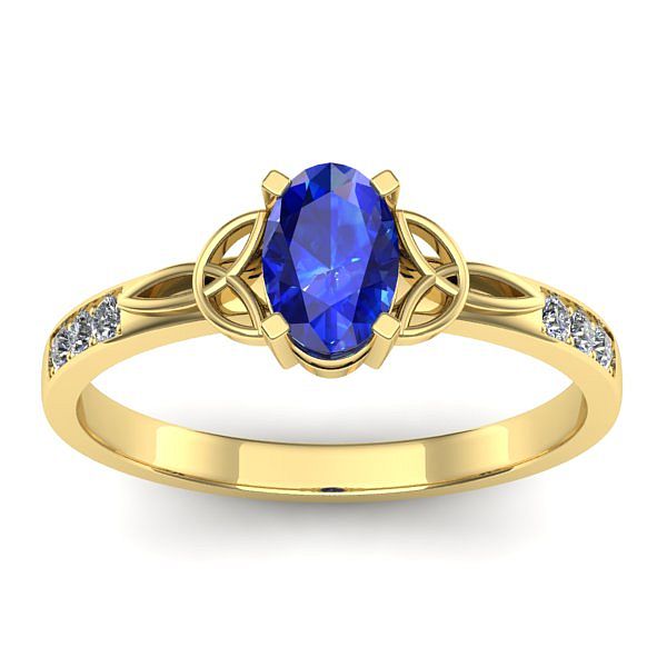Inel cu safir oval