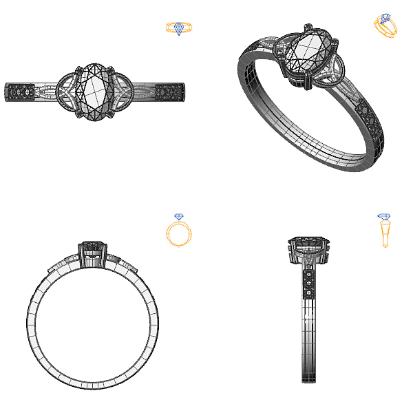 Inel logodna sidestone cu ametist