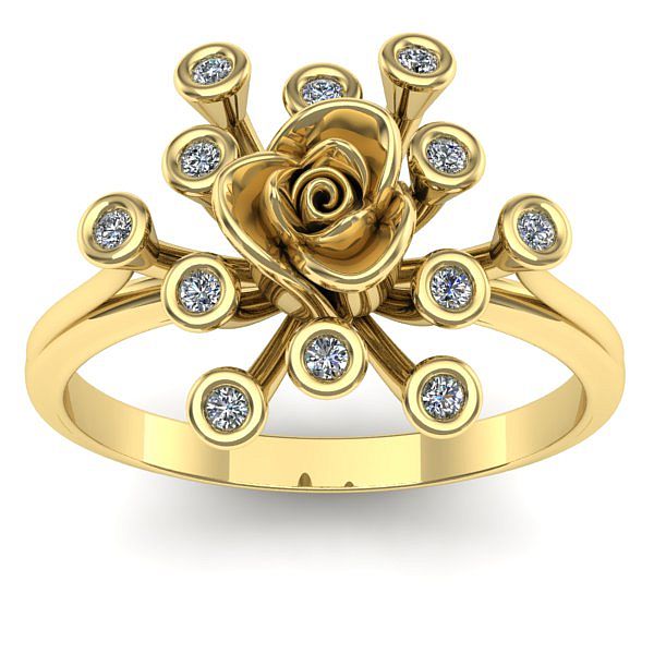 Inel cu diamant rotund