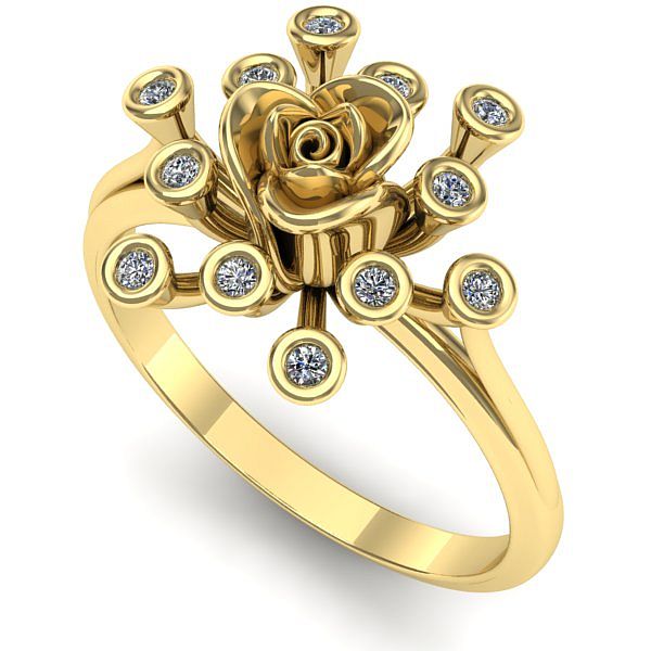 Inel de logodna din aur galben cu diamant