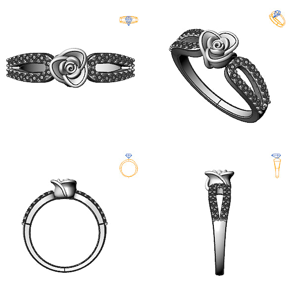 Inel logodna sidestone cu diamant