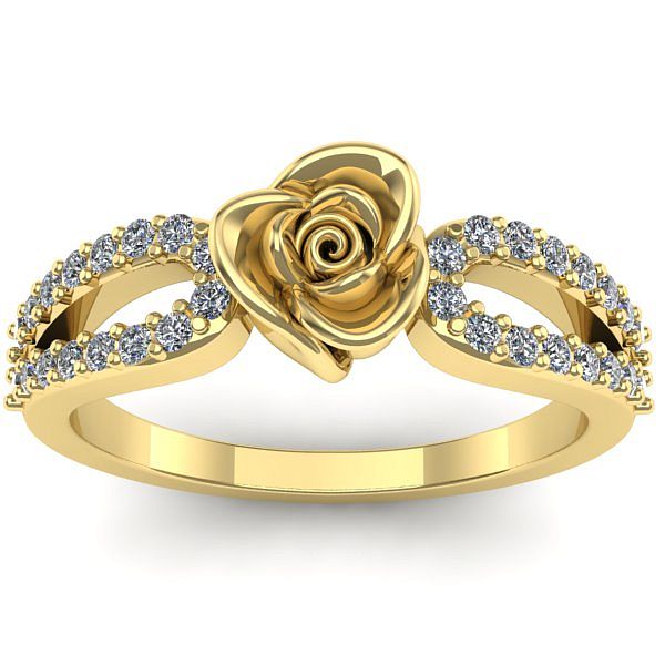 Inel cu diamant rotund