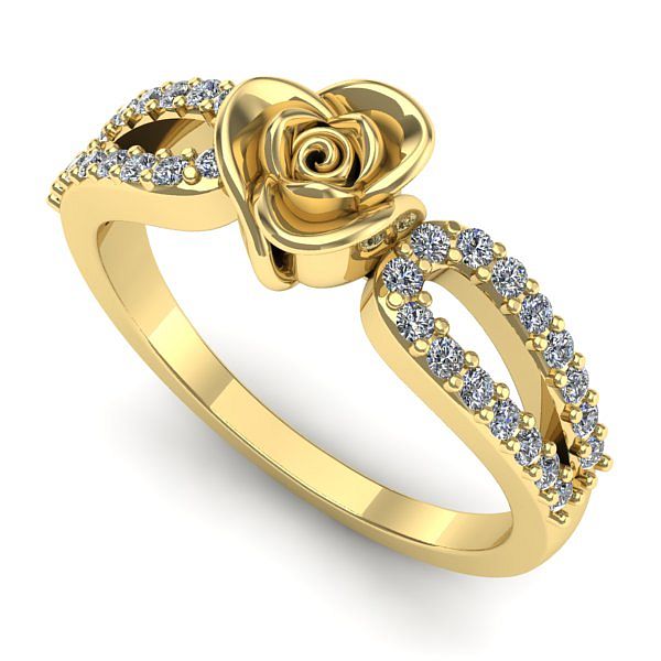 Inel de logodna din aur galben cu diamant