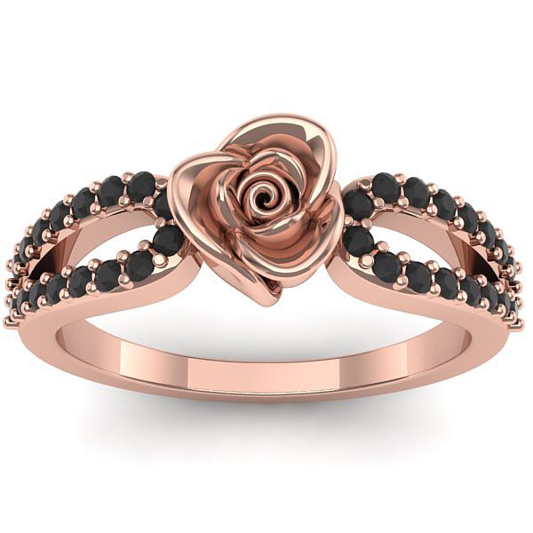 Inel logodna cu diamant negru rotund