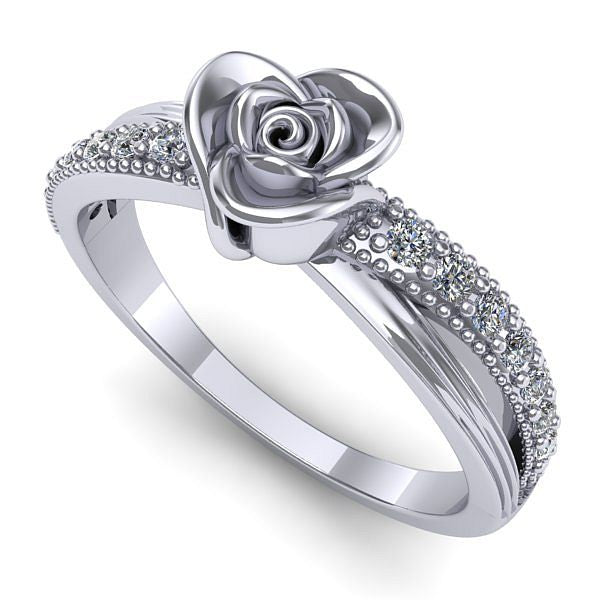 Inel logodna din aur alb cu diamant