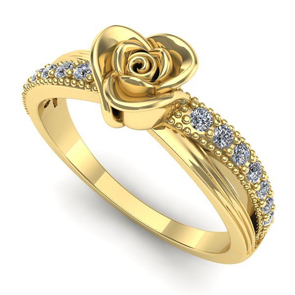 Inel de logodna din aur galben cu diamant