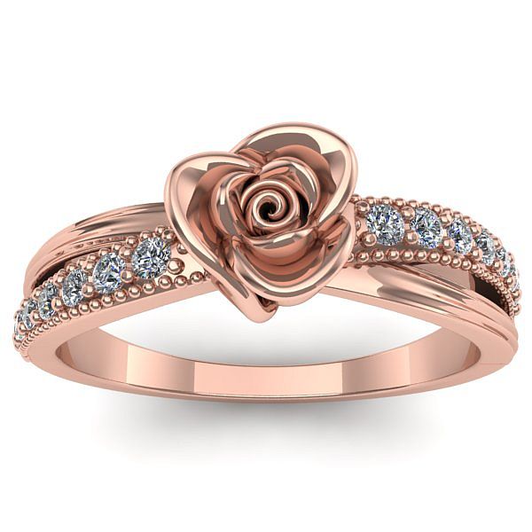 Inel cu diamant rotund