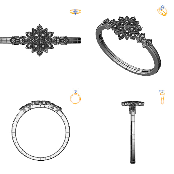 Inel logodna halo cu diamant