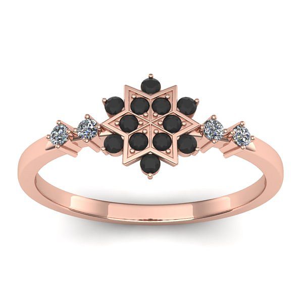 Inel de logodna cu diamant negru rotund