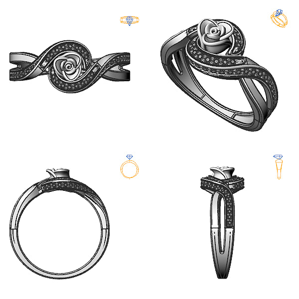 Inel de logodna sidestone cu diamant
