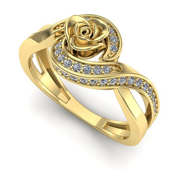 Inel logodna din aur galben cu diamant