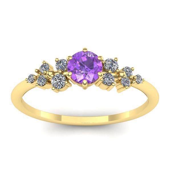 Inel de logodna cu ametist rotund