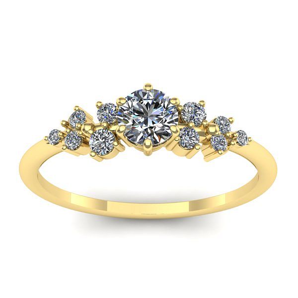 Inel cu diamant rotund