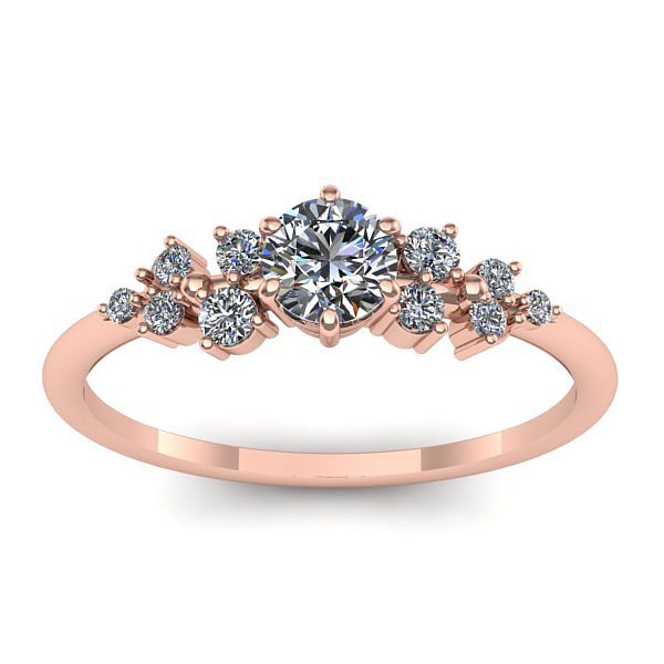 Inel cu diamant rotund