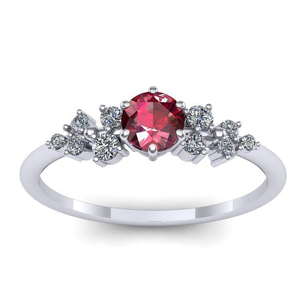 Inel cu rubin rotund