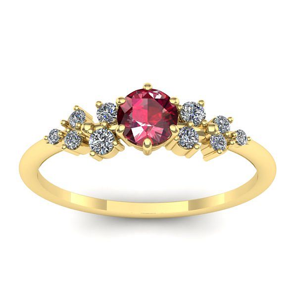 Inel logodna cu rubin rotund